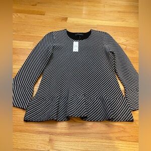 NWT ANN TAYLOR Checkered Peplum Top